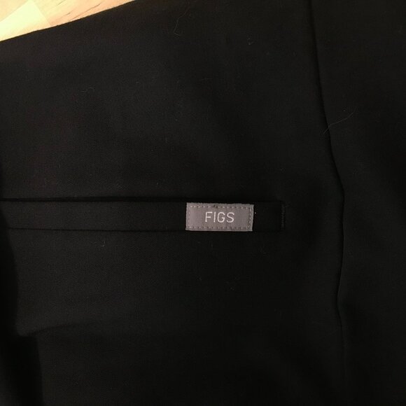 FIGS -WOMEN'S XXS - BLACK SHORT SLEEVE V NECK TECHNICAL UNIFORM TOP - Picture 7 of 8